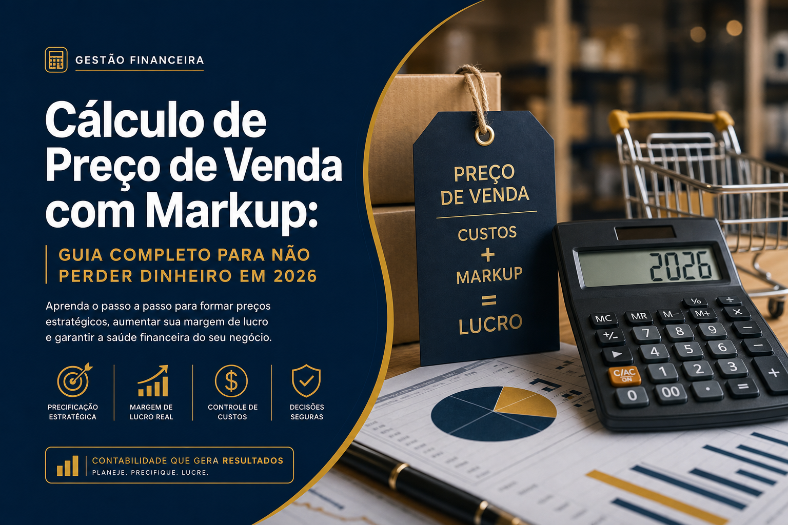 Capa do artigo sobre cálculo de preço de venda com markup em 2026