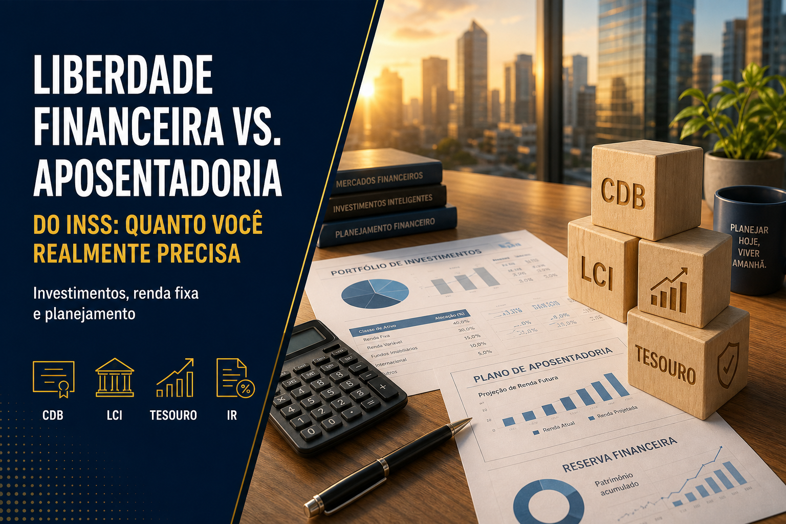 Liberdade Financeira vs. Aposentadoria do INSS: quanto você realmente precisa para nunca mais depender do governo