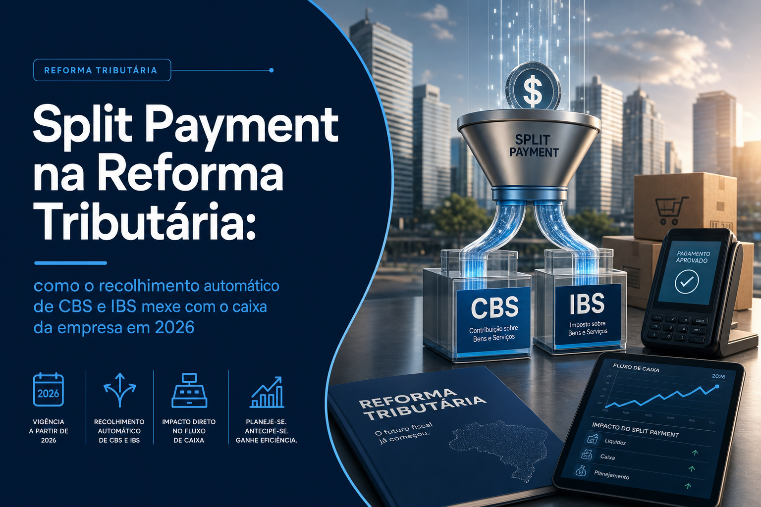Split Payment na Reforma Tributária: como o recolhimento automático de CBS e IBS mexe com o caixa da empresa em 2026