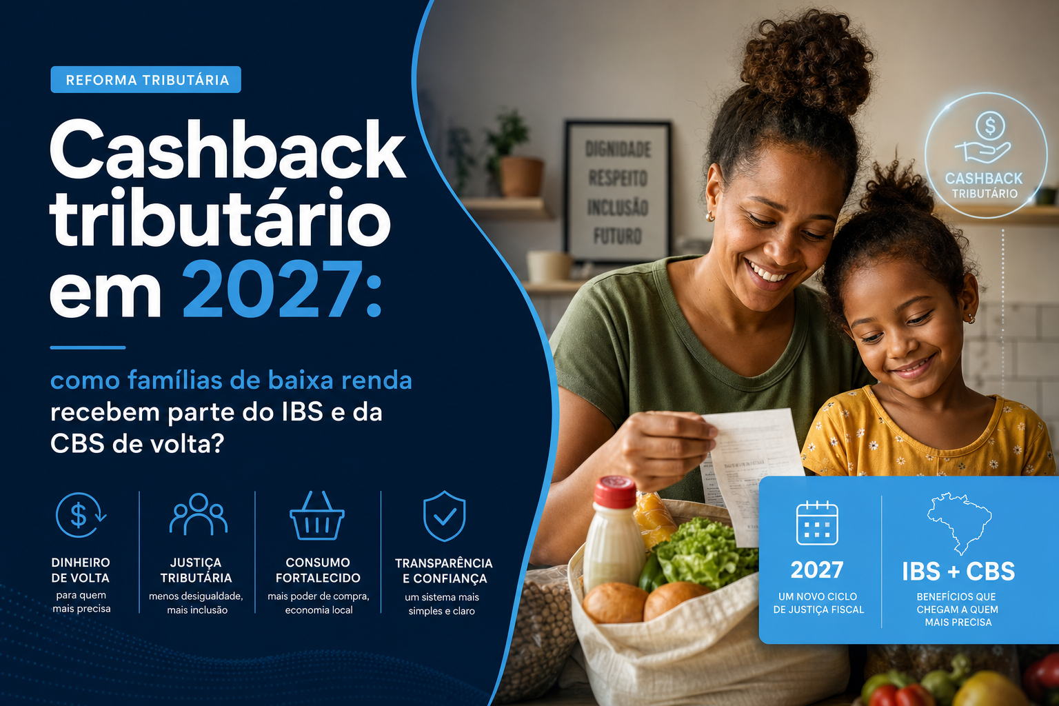 Cashback tributário em 2027: IBS e CBS para famílias de baixa renda