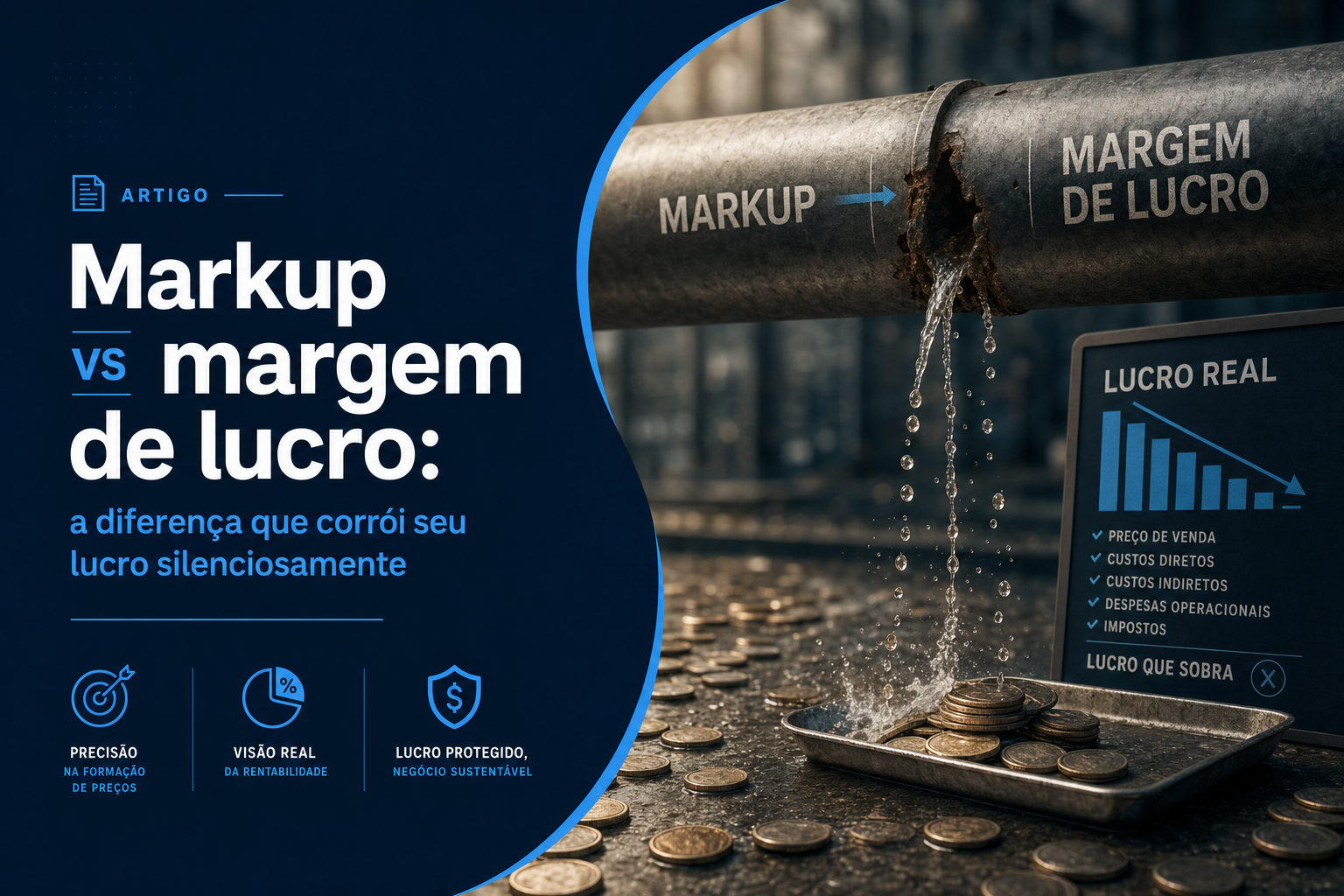 Markup vs margem de lucro: a diferença que corrói seu lucro silenciosamente