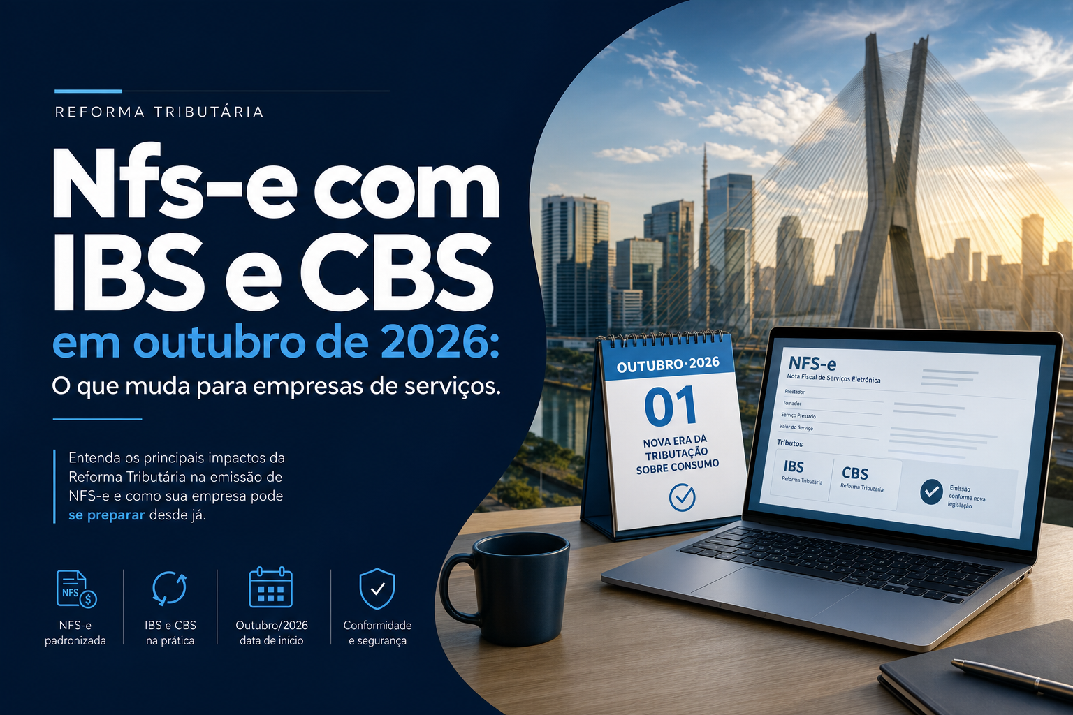 NFS-e com IBS e CBS em outubro de 2026: o que muda para empresas de serviços