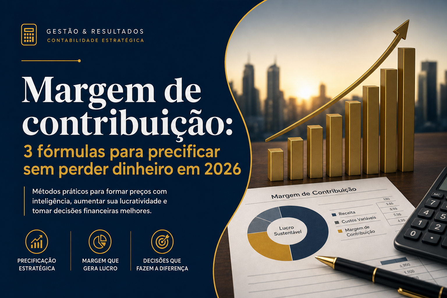 Margem de contribuição: 3 fórmulas para precificar sem perder dinheiro em 2026.