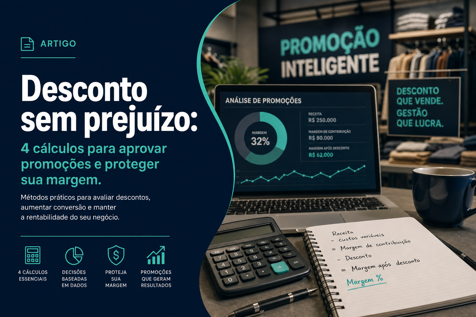 Desconto sem prejuízo: 4 cálculos para aprovar promoções e proteger sua margem